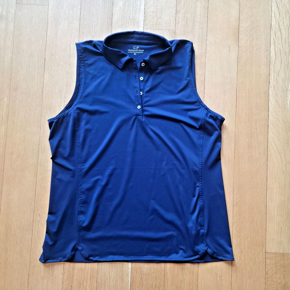 VINEYARD VINES Navy Blue Sleeveless Polo Golf Shirt Size XL